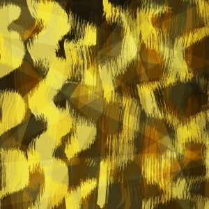 Layered yellows and browns form a claw-like rhythm, merging wild energy with urban strength.