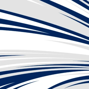 Clean navy and gray curves glide across white, evoking the swift motion and balance of competition.