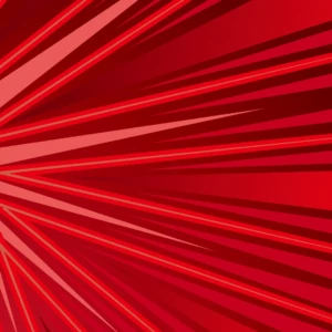 Dynamic red rays radiate outward, symbolizing explosive energy and motion in athletic design.